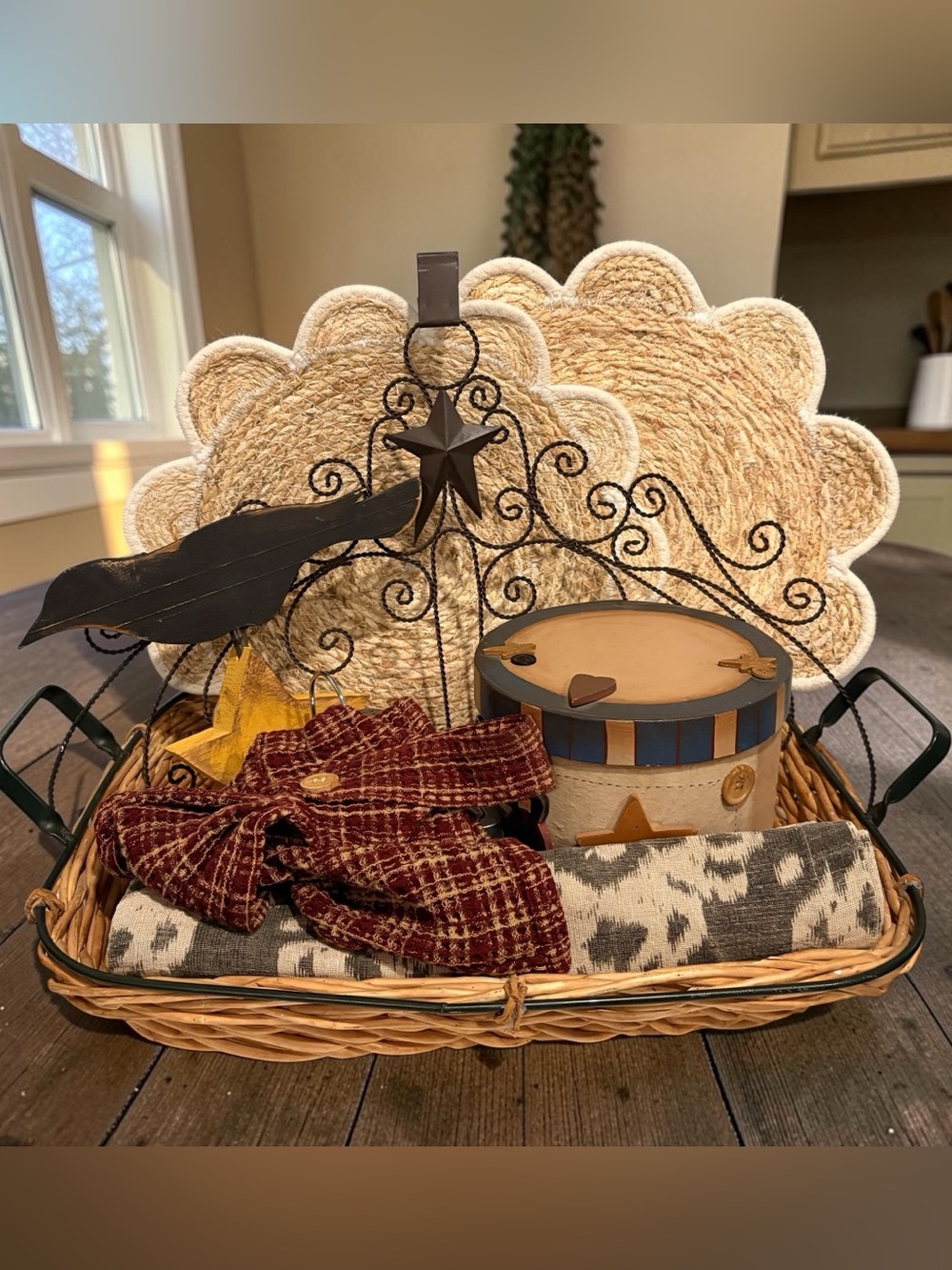Country Kitchen Bundle Decor Accents Decorative Woven Basket